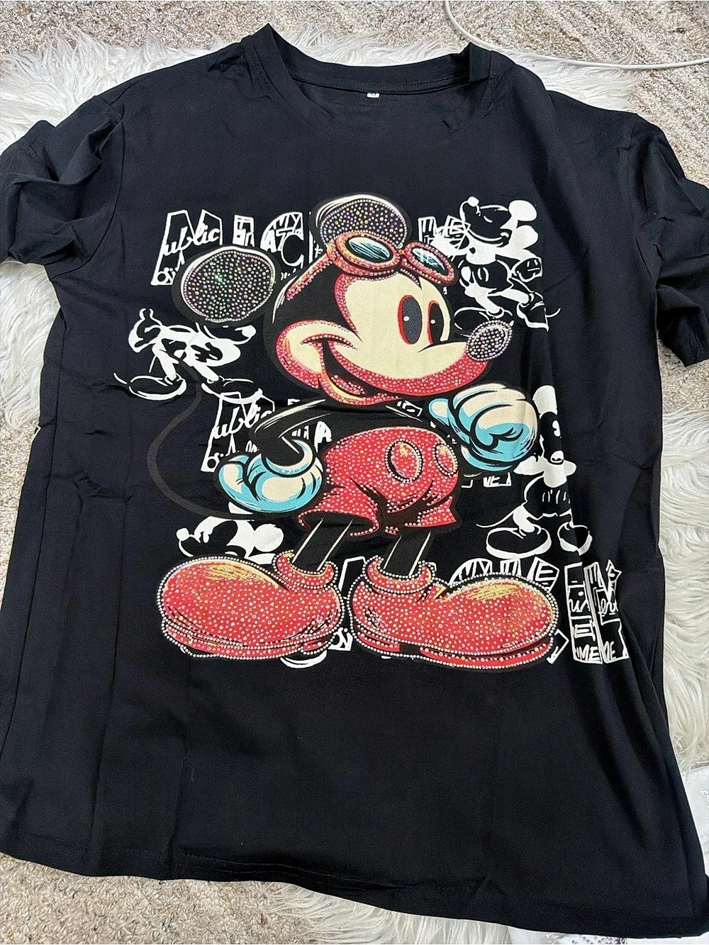 Mickey Mouse Graphic Tee in Black & Red Like New